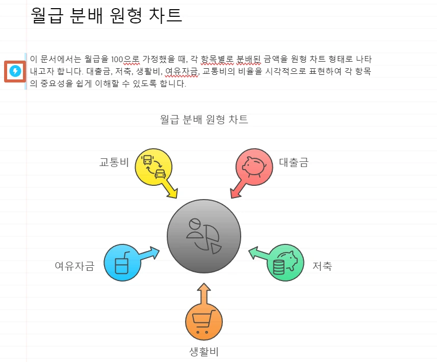 Napkin 인포그래픽 대화창 입력